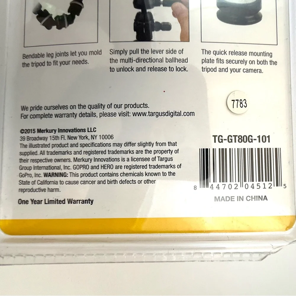 Targus Grypton Pro XL Flexible Tripod with GoPro Mount New in Original Packaging